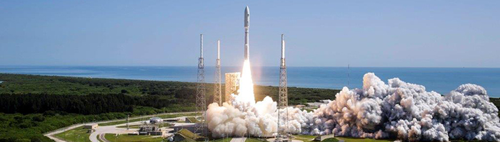An Atlas V rocket launches from Cape Canaveral Air Force Station